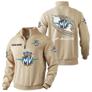 MV Agusta Quarter-Zip Sweatshirt Stand Collar Custom Text