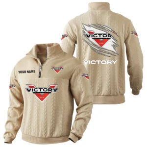 Victory Motorcycles Quarter-Zip Sweatshirt Stand Collar Custom Text