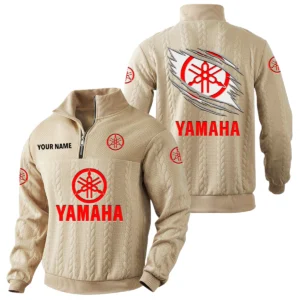 Yamaha Motor Quarter-Zip Sweatshirt Stand Collar Custom Text