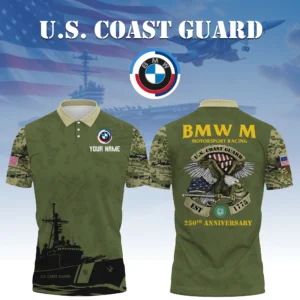 BMW M Motorsport Racing x US Coast Guard 250th Anniversary 3D Polo Shirt Custom Your Name