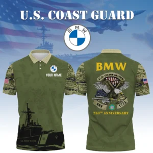 BMW x US Coast Guard 250th Anniversary 3D Polo Shirt Custom Your Name