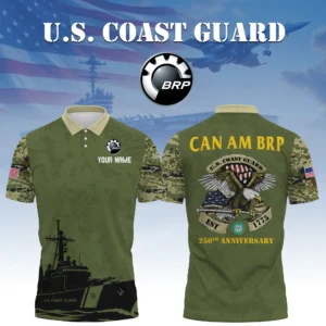 Can Am BRP x US Coast Guard 250th Anniversary 3D Polo Shirt Custom Your Name