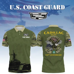 Cadillac Racing x US Coast Guard 250th Anniversary 3D Polo Shirt Custom Your Name