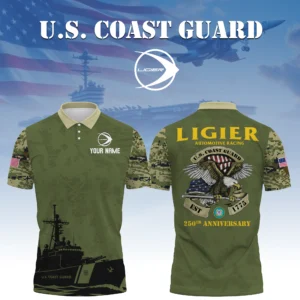 Ligier Automotive Racing x US Coast Guard 250th Anniversary 3D Polo Shirt Custom Your Name