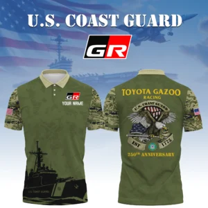 Toyota Gazoo Racing x US Coast Guard 250th Anniversary 3D Polo Shirt Custom Your Name