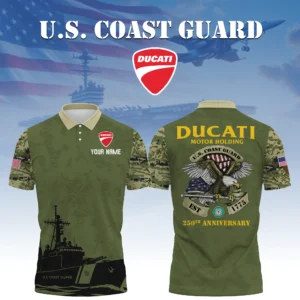 Ducati Motor Holding x US Coast Guard 250th Anniversary 3D Polo Shirt Custom Your Name