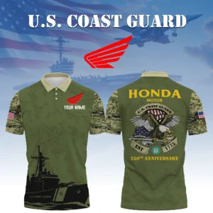 Honda Motor x US Coast Guard 250th Anniversary 3D Polo Shirt Custom Your Name