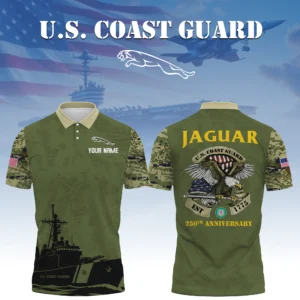 Jaguar x US Coast Guard 250th Anniversary 3D Polo Shirt Custom Your Name