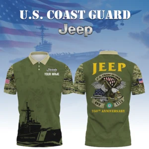 Jeep x US Coast Guard 250th Anniversary 3D Polo Shirt Custom Your Name