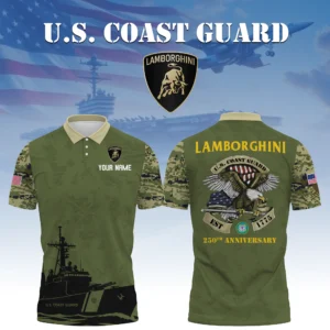 Lamborghini x US Coast Guard 250th Anniversary 3D Polo Shirt Custom Your Name