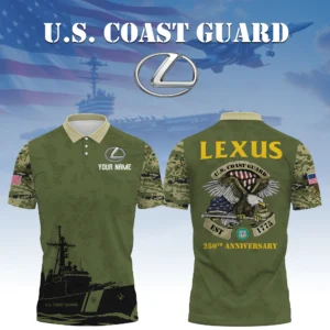 LEXUS x US Coast Guard 250th Anniversary 3D Polo Shirt Custom Your Name