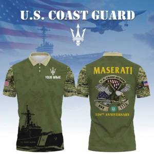 Maserati x US Coast Guard 250th Anniversary 3D Polo Shirt Custom Your Name