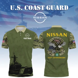 Nissan x US Coast Guard 250th Anniversary 3D Polo Shirt Custom Your Name