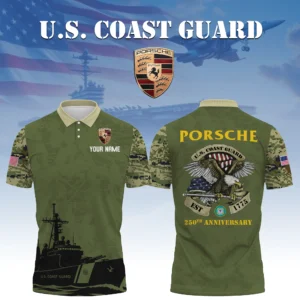 Porsche x US Coast Guard 250th Anniversary 3D Polo Shirt Custom Your Name