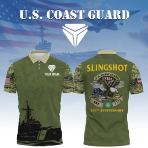 Slingshot x US Coast Guard 250th Anniversary 3D Polo Shirt Custom Your Name