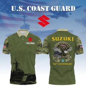 Suzuki x US Coast Guard 250th Anniversary 3D Polo Shirt Custom Your Name