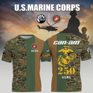 Can Am BRP x USMC Marine Corps 250th Birthday 3D T-Shirt Limited 2026 Custom Your Name