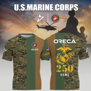 Oreca Racing Team x USMC Marine Corps 250th Birthday 3D T-Shirt Limited 2026 Custom Your Name