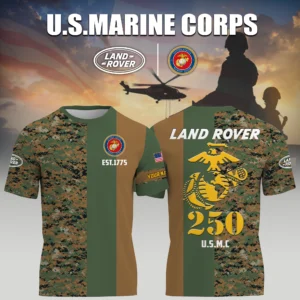 Land Rover x USMC Marine Corps 250th Birthday 3D T-Shirt Limited 2026 Custom Your Name