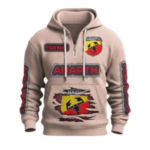 Abarth Quarter-Zip Waffle Knit Hoodie Custom Your Name