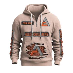 Allis Chalmers Quarter-Zip Waffle Knit Hoodie Custom Your Name