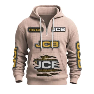 JCB Quarter-Zip Waffle Knit Hoodie Custom Your Name