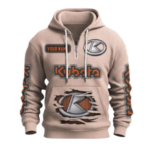 Kubota Quarter-Zip Waffle Knit Hoodie Custom Your Name