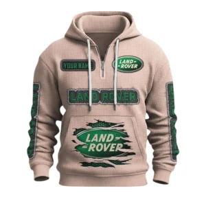 Land Rover Quarter-Zip Waffle Knit Hoodie Custom Your Name