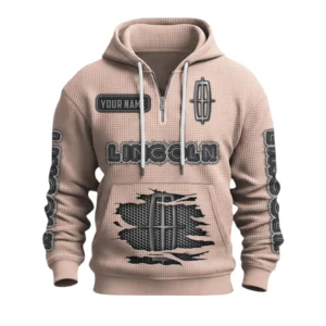 Lincoln Quarter-Zip Waffle Knit Hoodie Custom Your Name