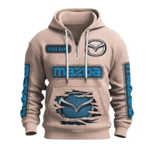 Mazda Quarter-Zip Waffle Knit Hoodie Custom Your Name