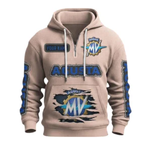 MV Agusta Quarter-Zip Waffle Knit Hoodie Custom Your Name