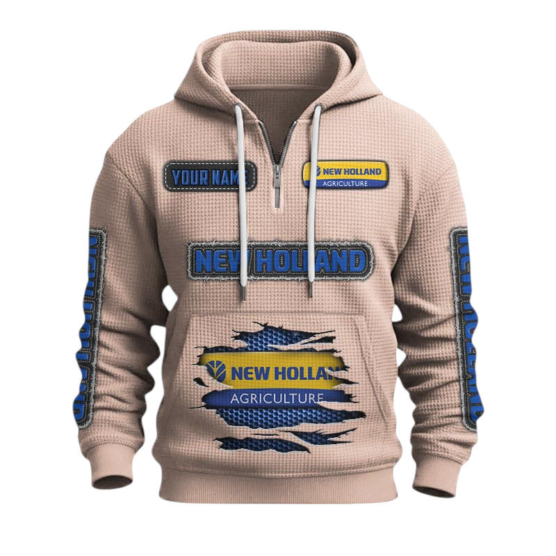 New Holland Quarter-Zip Waffle Knit Hoodie Custom Your Name New Holland Quarter-Zip Waffle Knit Hoodie Custom Your Name