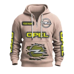 Opel Quarter-Zip Waffle Knit Hoodie Custom Your Name