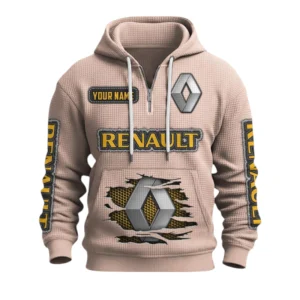 Renault Quarter-Zip Waffle Knit Hoodie Custom Your Name