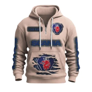 Scania Quarter-Zip Waffle Knit Hoodie Custom Your Name