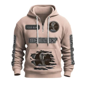 Shelby Quarter-Zip Waffle Knit Hoodie Custom Your Name