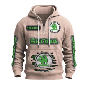 Skoda Quarter-Zip Waffle Knit Hoodie Custom Your Name