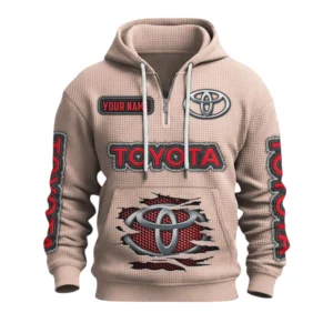 Toyota Quarter-Zip Waffle Knit Hoodie Custom Your Name
