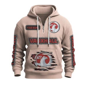 Vauxhall Quarter-Zip Waffle Knit Hoodie Custom Your Name