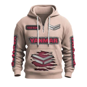 Yanmar Quarter-Zip Waffle Knit Hoodie Custom Your Name