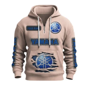 Yamaha Quarter-Zip Waffle Knit Hoodie Custom Your Name