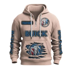 Buick Quarter-Zip Waffle Knit Hoodie Custom Your Name