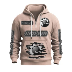 Can Am Quarter-Zip Waffle Knit Hoodie Custom Your Name