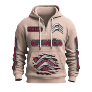 Citroen Quarter-Zip Waffle Knit Hoodie Custom Your Name
