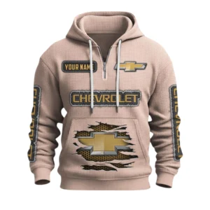 Chevrolet Quarter-Zip Waffle Knit Hoodie Custom Your Name