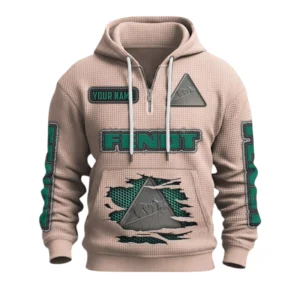 Fendt Quarter-Zip Waffle Knit Hoodie Custom Your Name
