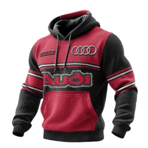 Audi 3D Waffle Pullover Hoodie Custom Your Name