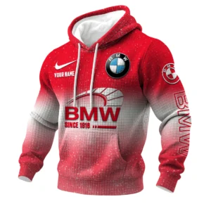 BMW 3D Waffle Pullover Hoodie Customize Your Name