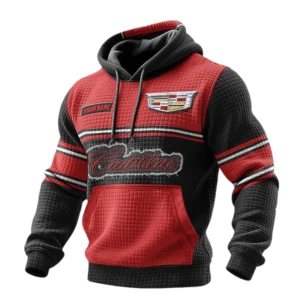 Cadillac 3D Waffle Pullover Hoodie Custom Your Name