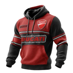 Ducati 3D Waffle Pullover Hoodie Custom Your Name